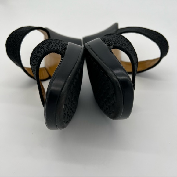 Geox Respira Leather Wedge Slide Sandals Black Slip-On Women 10 US Comfort - Picture 8 of 14